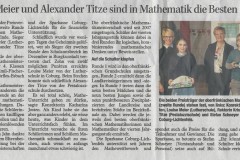 Zeitungsartikel-Mathemeisterschaft